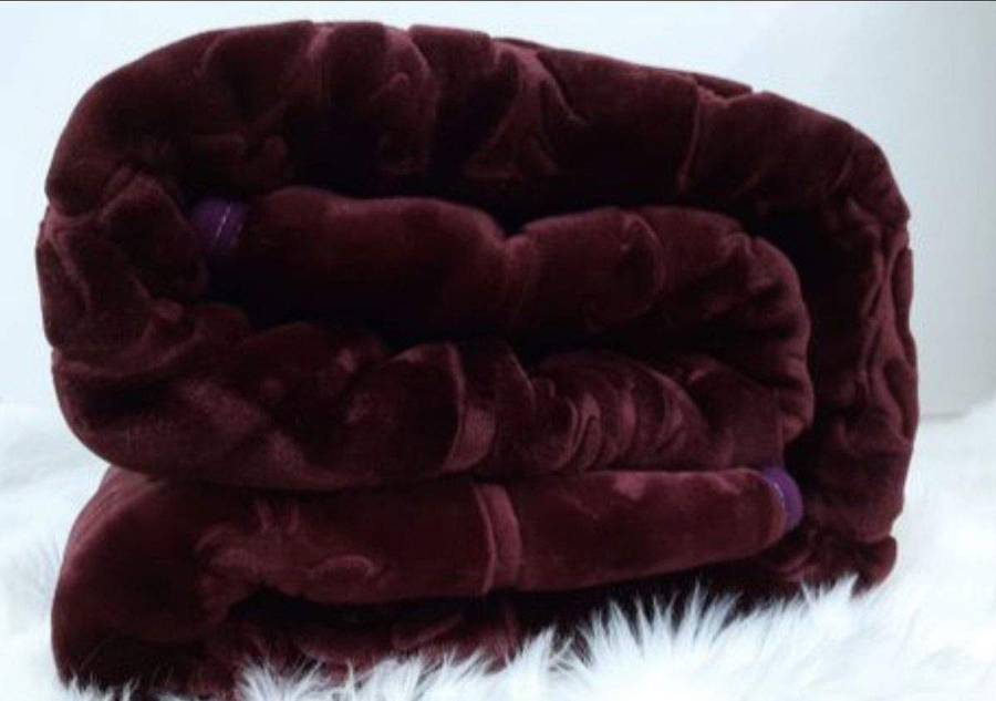 SMTE New Double Size Blanket - One-Ply - Warm And Soft with IYWA Tieback - Maroon with keychain