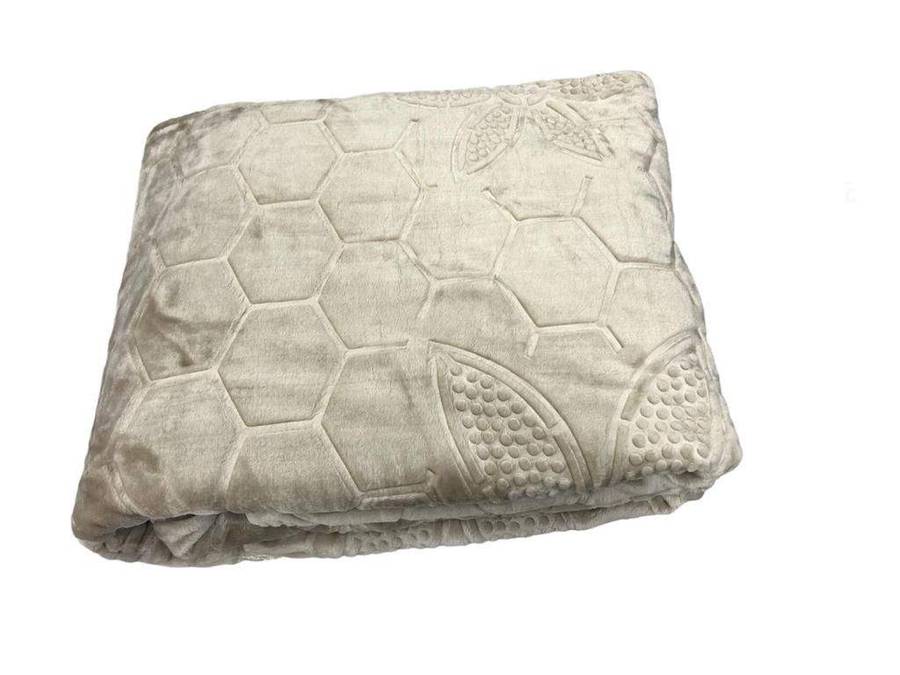 SMTE Super Soft Cozy Mink Blanket - Cream with keychain