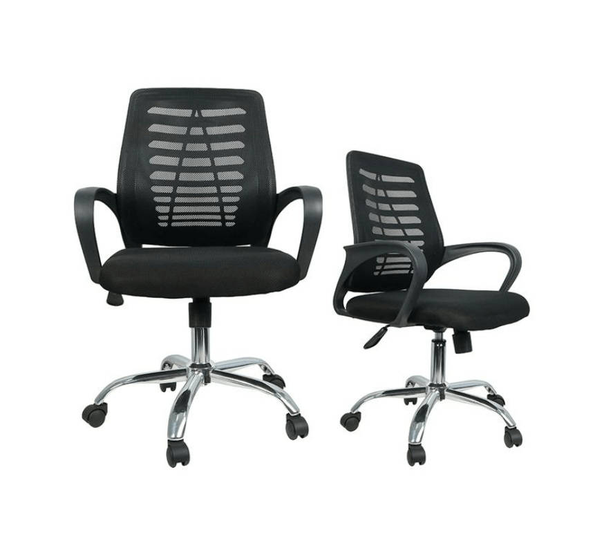 SMTE Ergonomic Mesh 360? Swivel Office Chair With Armrest - Pack of 2 with keychain