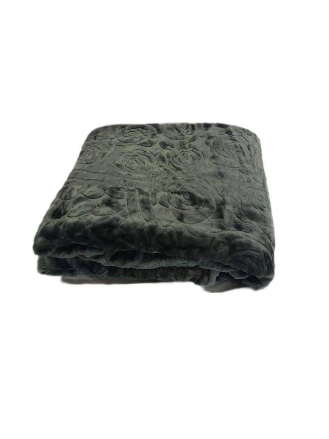 SMTE Acesa - Quality Mink 1Ply Blanket - Standard - Queen Size - Spanish Grey with keychain