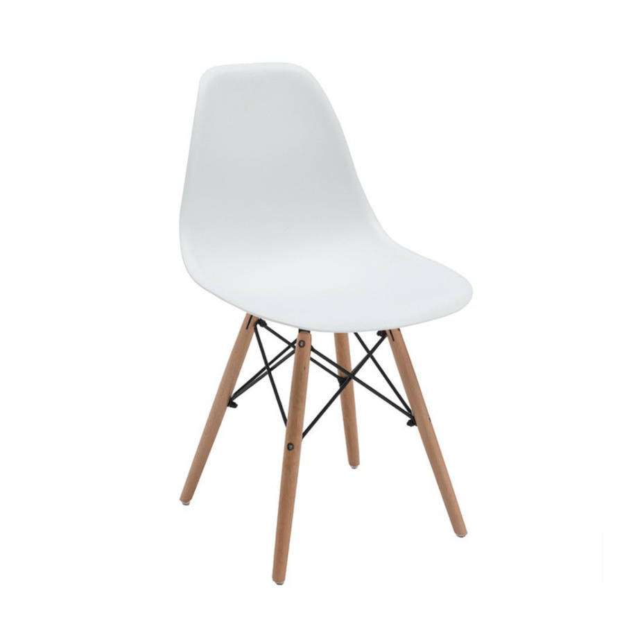 SMTE Dining Chair Set of 4 - White with keychain