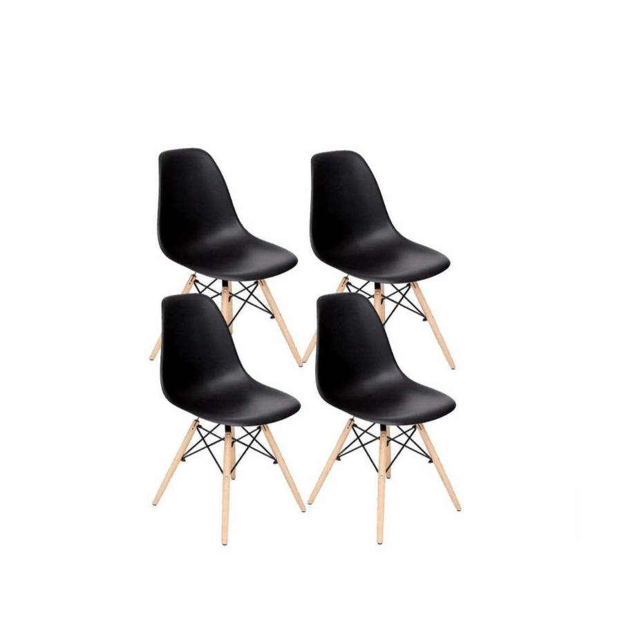 SMTE Dining Chair Set of 4 - Black with keychain