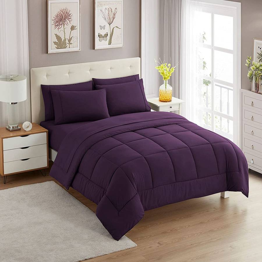 SMTE Plain Rio Comforters - Purple with keychain