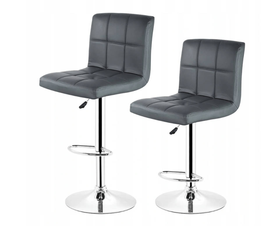 SMTE Bar Stools / Kitchen Counter Breakfast Chairs - Two Pack - Black Colour with keychain