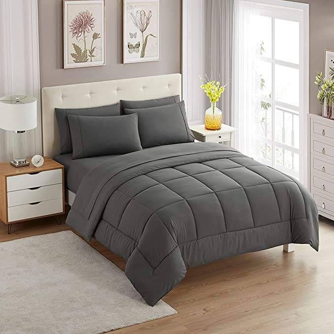 SMTE Plain Rio Comforters - Dark Grey with keychain