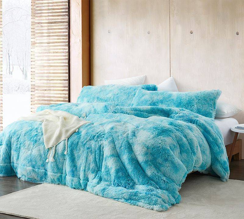 SMTE Fluffy Comforter Wooled - Sky Blue Ombre with keychain