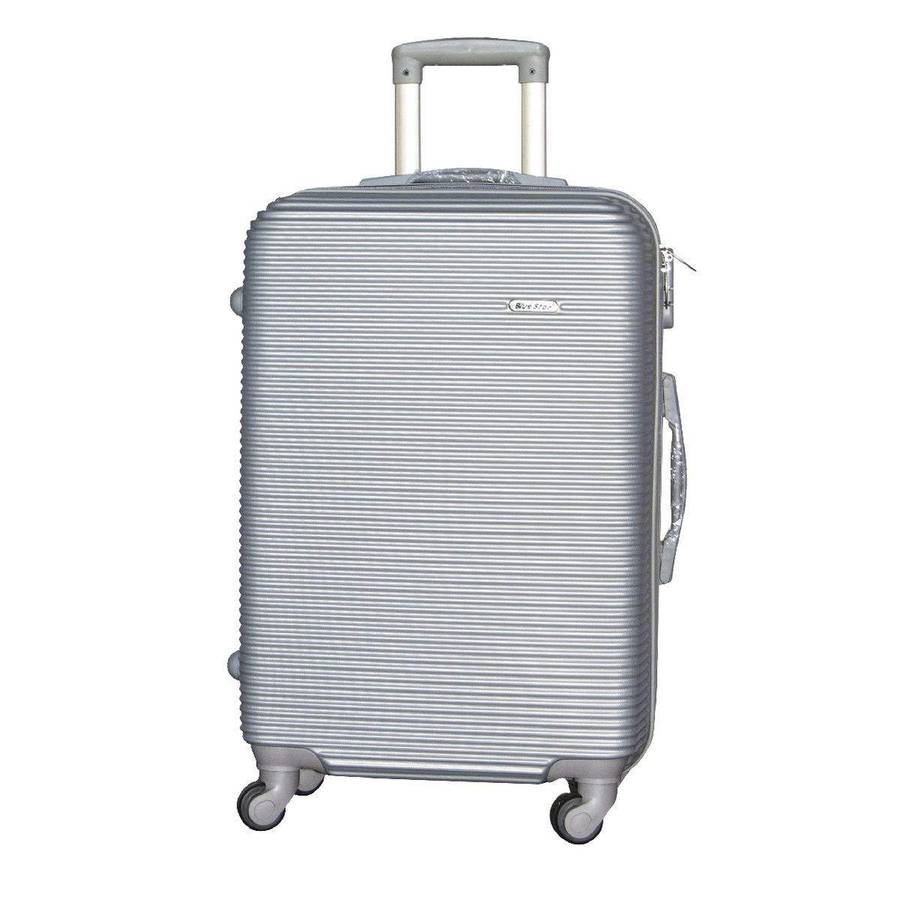 SMTE 1 Piece Hard Outer Shell Luggage 23" - Silver with keychain