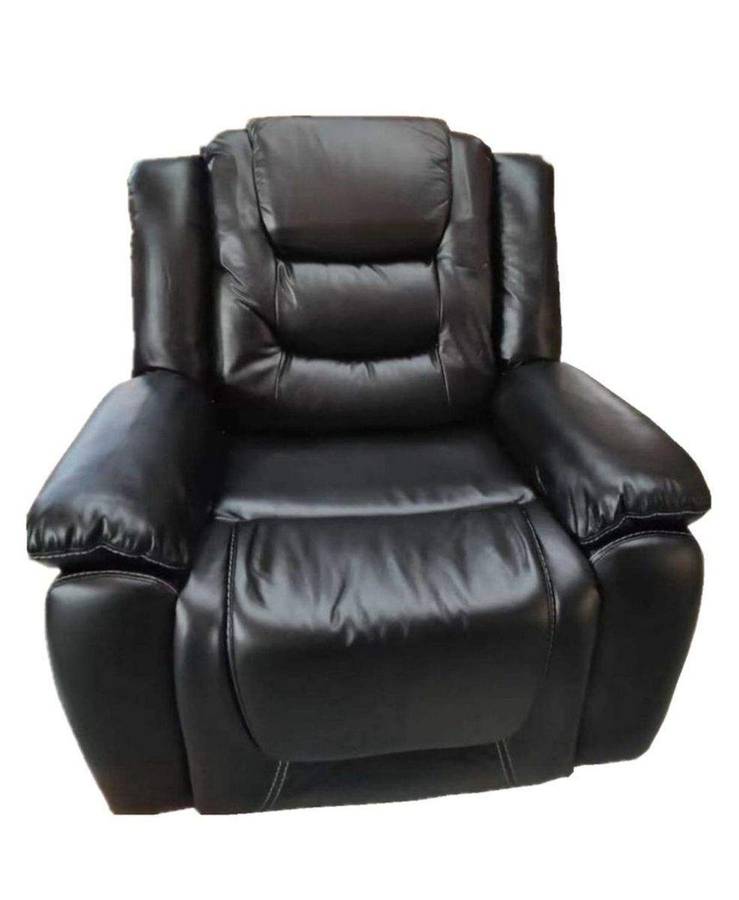 SMTE-Quality Single Leather Recliner Couch Sofa Chair - Black with keychain