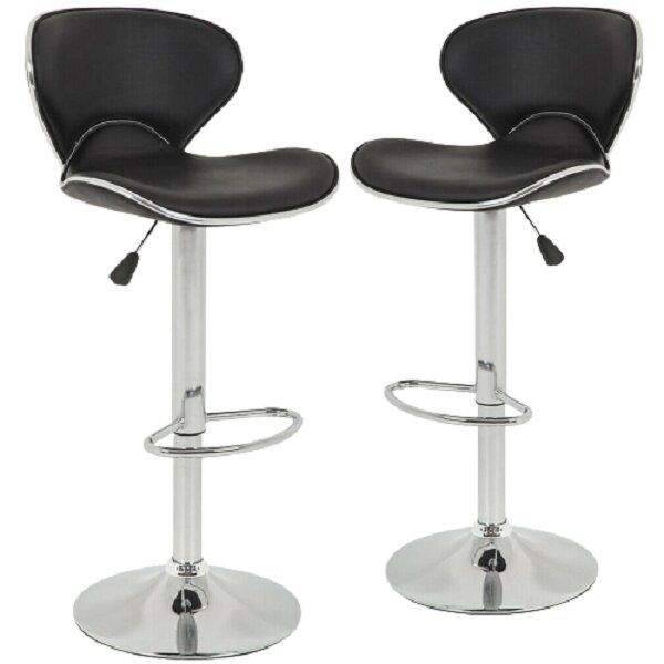 SMTE Swivel Bar Chairs Counter Height Bar Stools - Set of 2 - Black with keychain