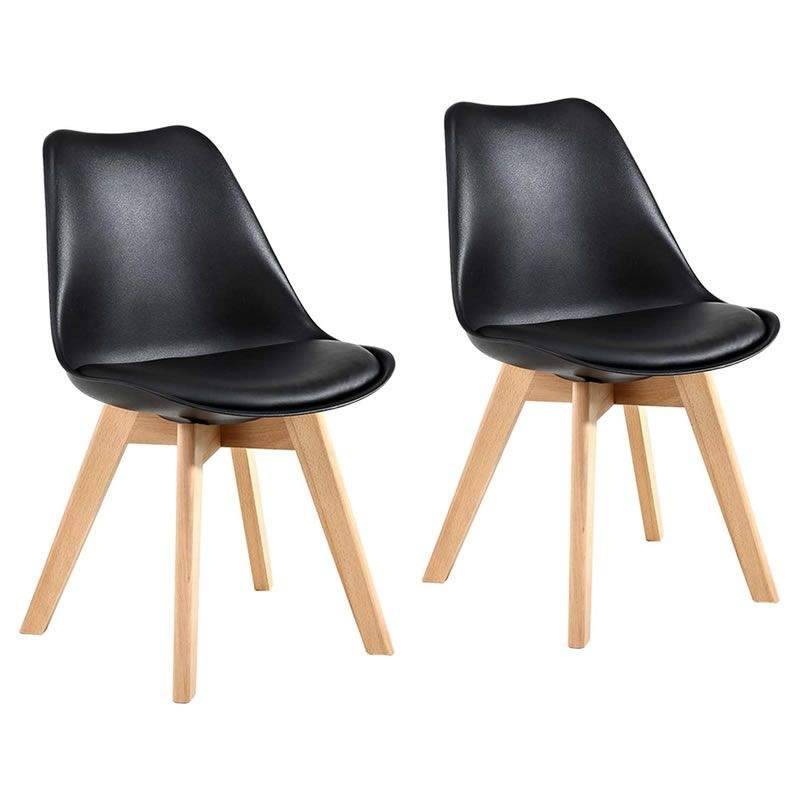 SMTE Set of 2 Padded Seat Modern Dining Chair with keychain