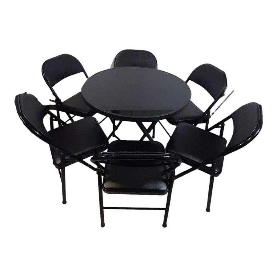 SMTE Sastro -6 Folding Chair Outdoor Dining Table Combo-Tpb3 with keychain