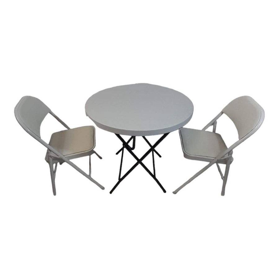 SMTE Sastro - 2 Folding Padded Chair Outdoor Dining Table Combo-Tp2 with keychain