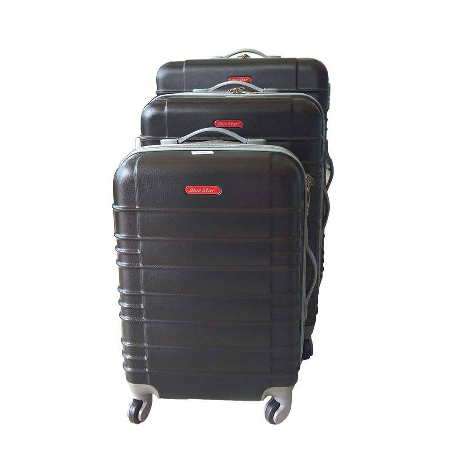 SMTE 3 Piece Holiday Luggage Set - Black - Black with keychain