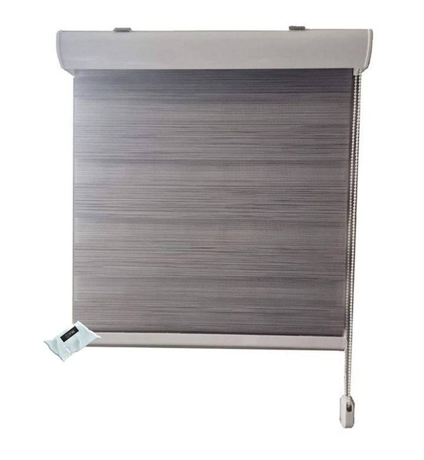 SMTE Mordern Quality Roller Blind For Window & IYWA Tieback 180 x 220cm - Grey with keychain