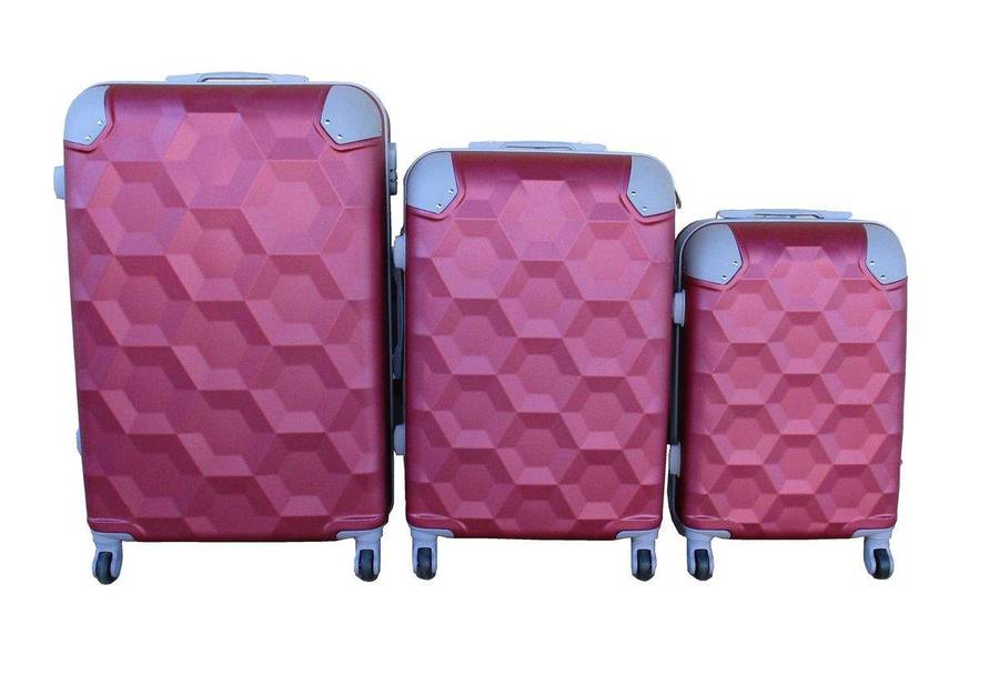 SMTE 3 Piece Luggage Set - Red with keychain