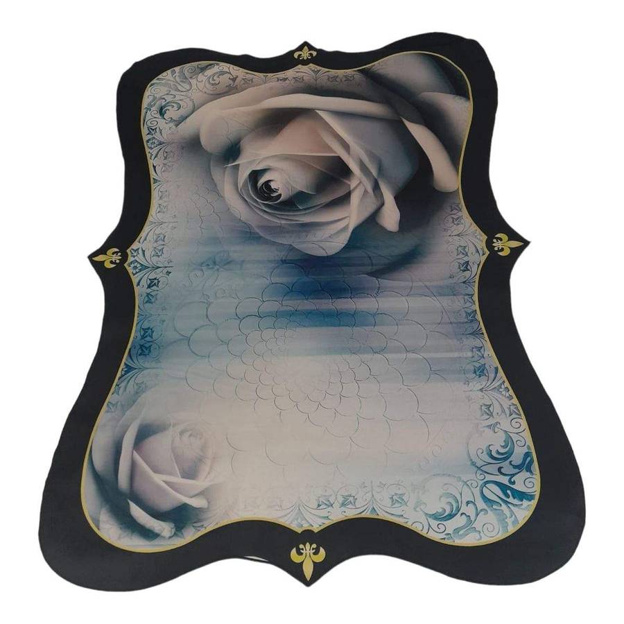 SMTE Quality Large 3D Printed European Style Rug - Blue & Black - F1 - B06 with keychain