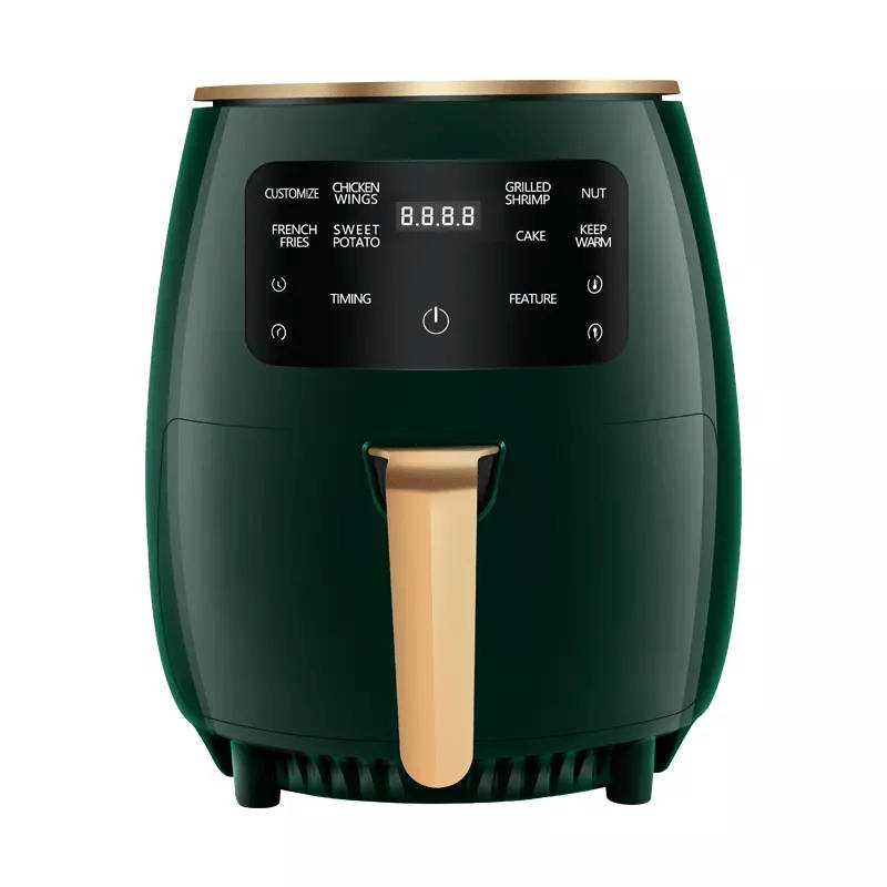 SMTE 5L Digital Control Hot Air Fryer - Green with keychain