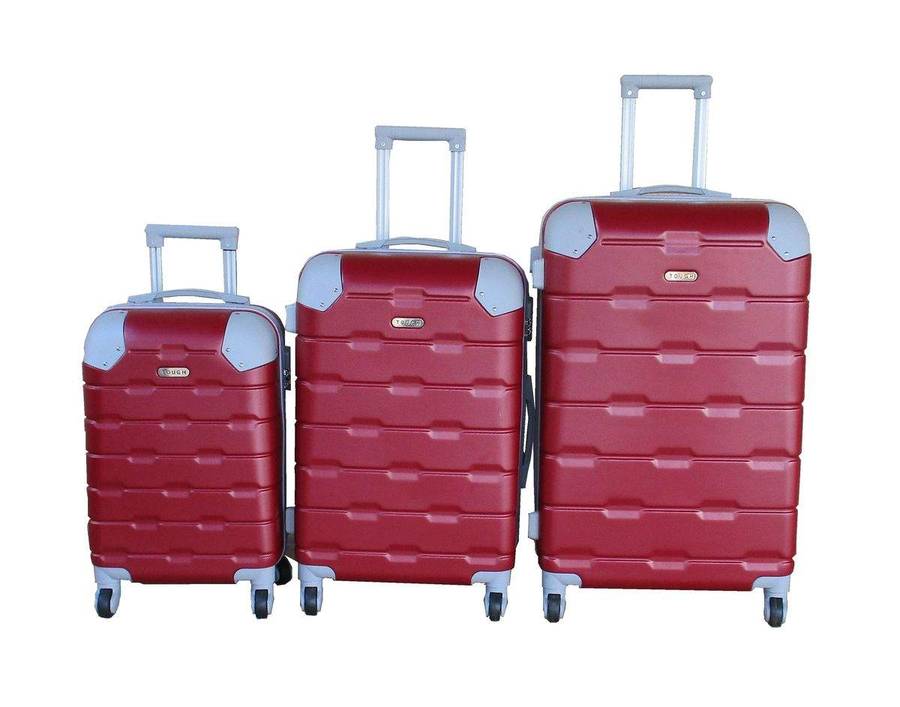 SMTE 3-Piece Travel 27-Inch Luggage Suitcase Bag Set - Stylish - Maroon with keychain