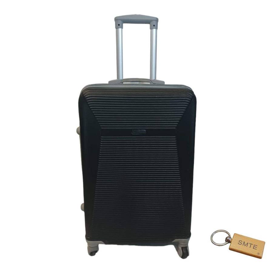 SMTE Durable Elegance: ABS Suitcasel Large 75Cm with Smte Keyring - 1 Piece - Black with keychain