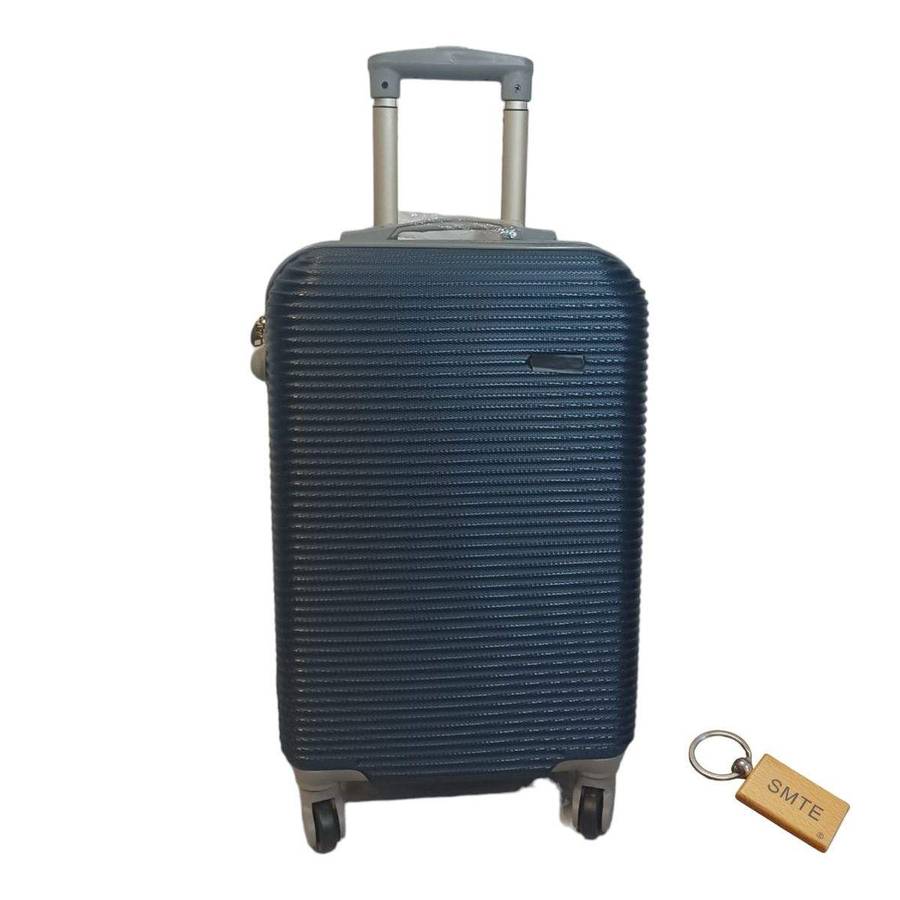 SMTE Durable Elegance: ABS Suitcasel Large 75Cm with Smte Keyring - 1 Piece - Dark Blue with keyc...