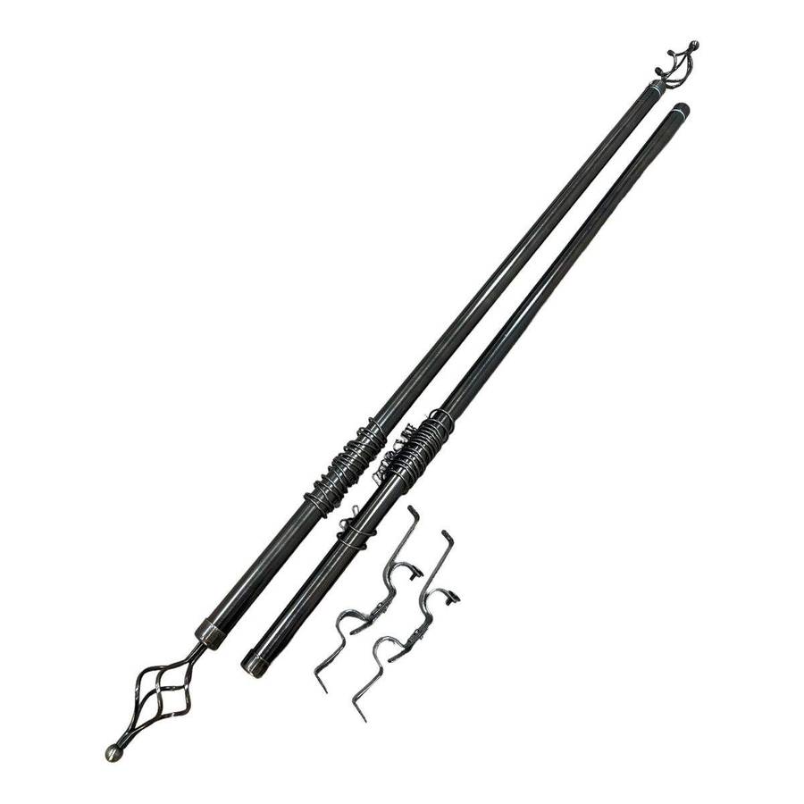 SMTE X- Clusive Expandable Curtain Double Rod with Twisted Cage Finial - 2m with keychain