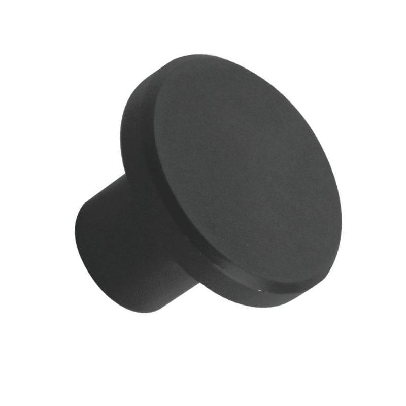 ROCO Flat Button Drawer Knob Matt Black 30mm ( 5 Pack )