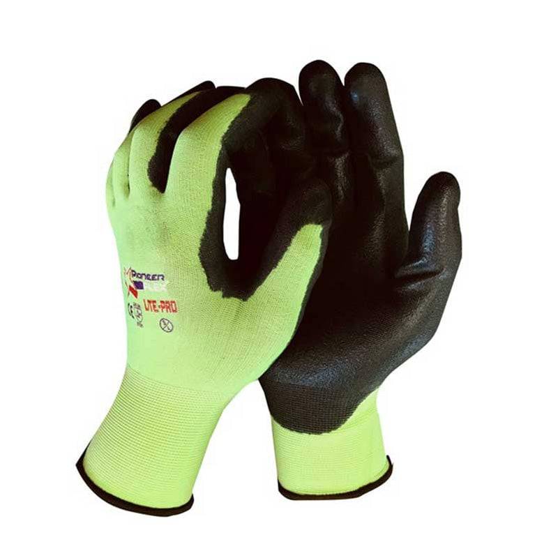 PIONEER SAFETY Gloves Flex Lite-Pro Tactile Sensitivity Fluorescent Size 10