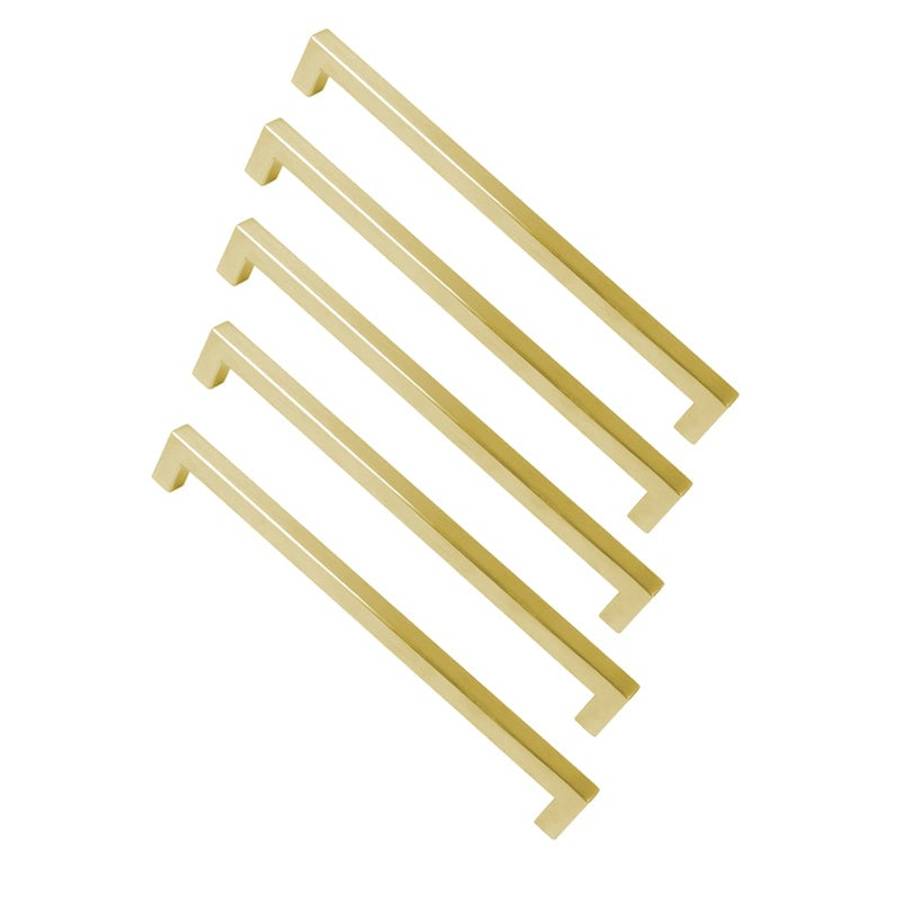 ROCO Cupboard Handle Bar Hollow Square Brushed Brass 160mm ( 5 Pack )