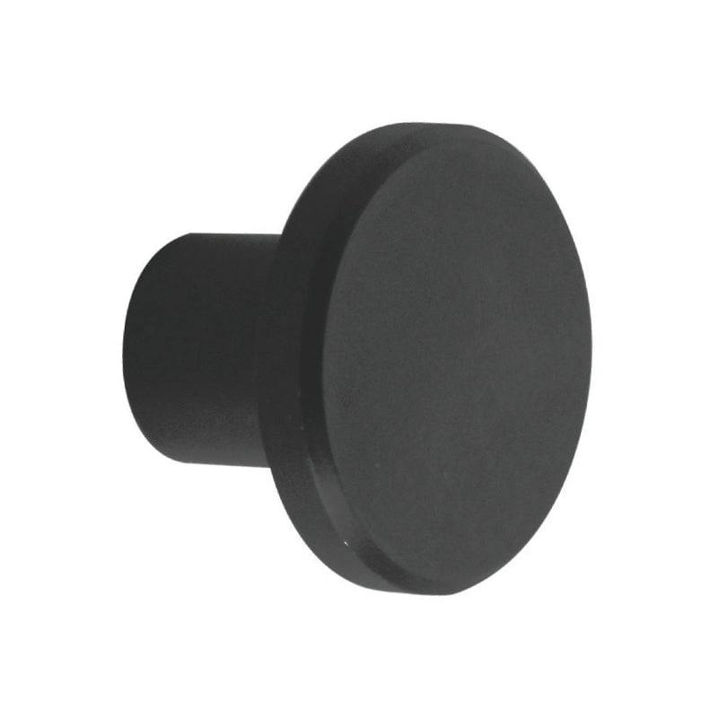 ROCO Flat Button Drawer Knob Matt Black 30mm ( 5 Pack )