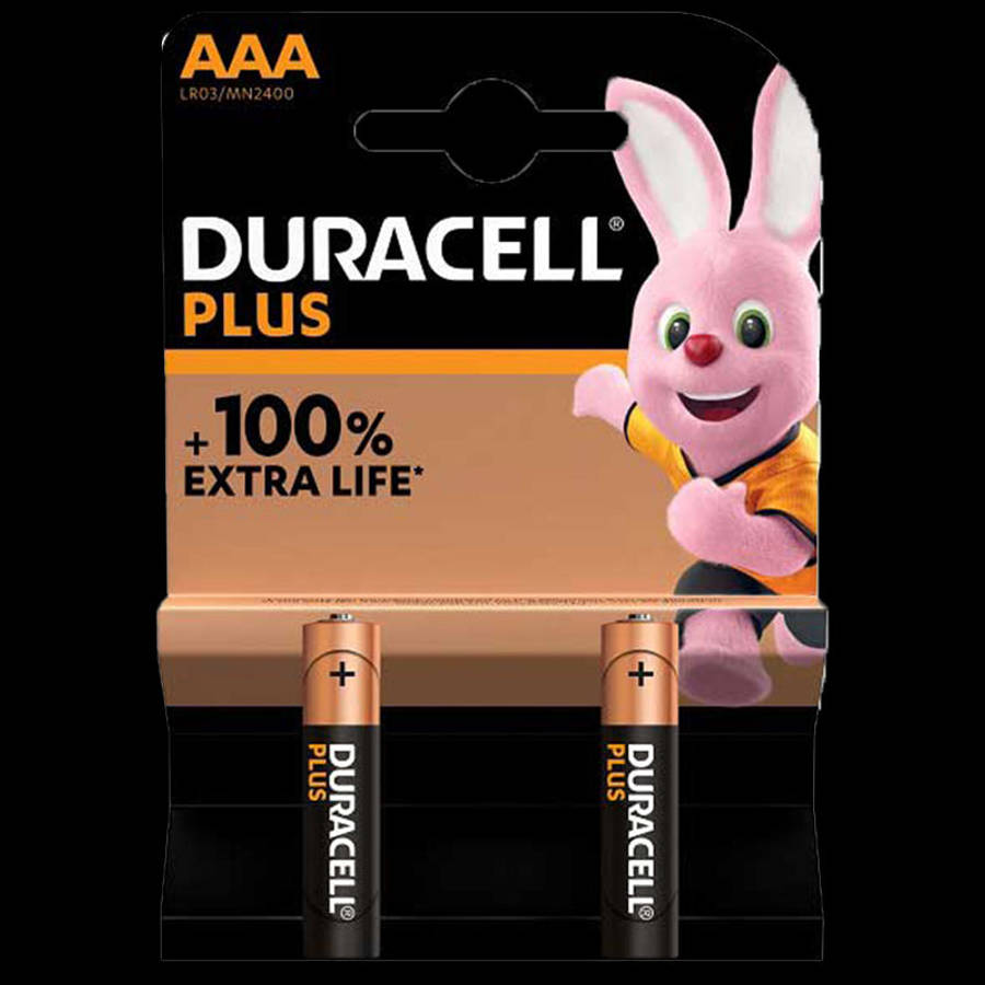 DURACELL Battery Plus Remote Aaa 2's 1.5v Mn2400b2