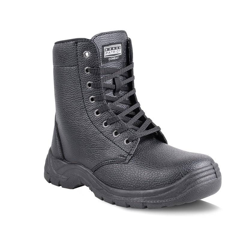 PATRIOT Combat 8-Inch Safety Boots Black Padded Collar