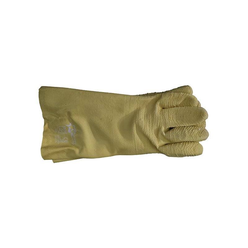 PIONEER Gloves Latex Crinkle Yellow Comarex Full Dip Gaunt Elbow 35cm