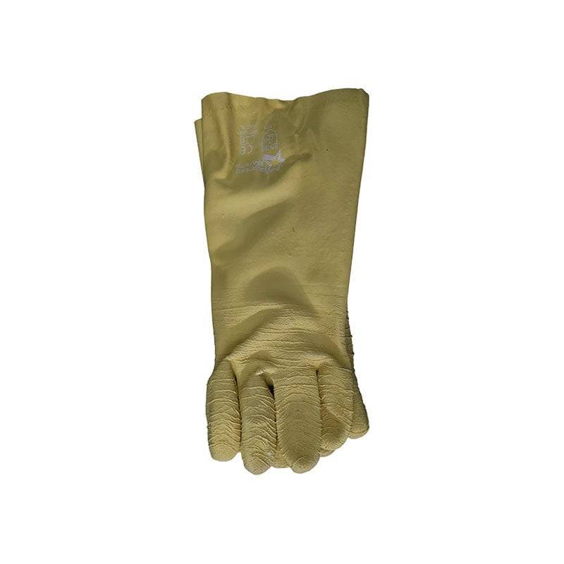 PIONEER Gloves Latex Crinkle Yellow Comarex Full Dip Gaunt Elbow 35cm