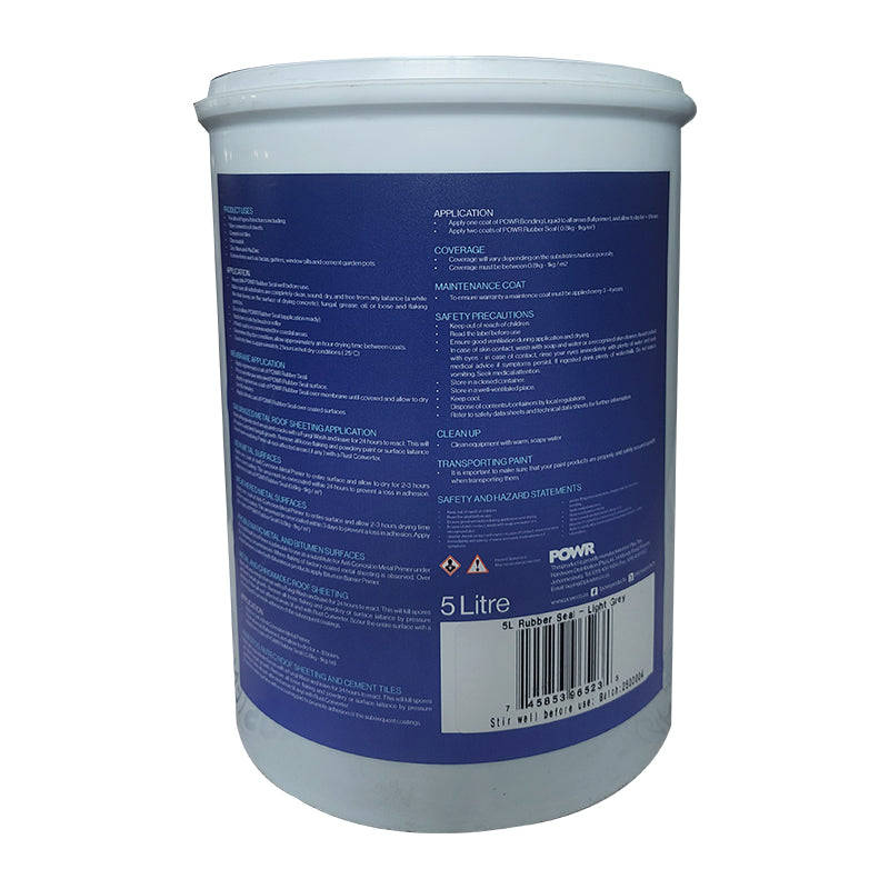 POWR Rubber Seal Waterproofing Charcoal 5 Litre