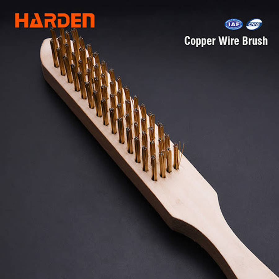 HARDEN 4 Row Steel Brush With Wood Handle
