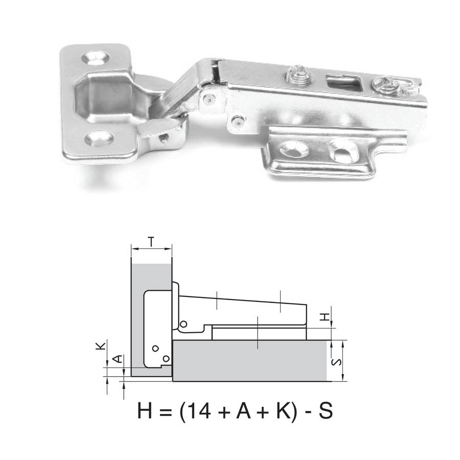 ROCO 110 Degree 4 Hole Base Plated Cupboard Hinge 0mm ( 5 Pack )