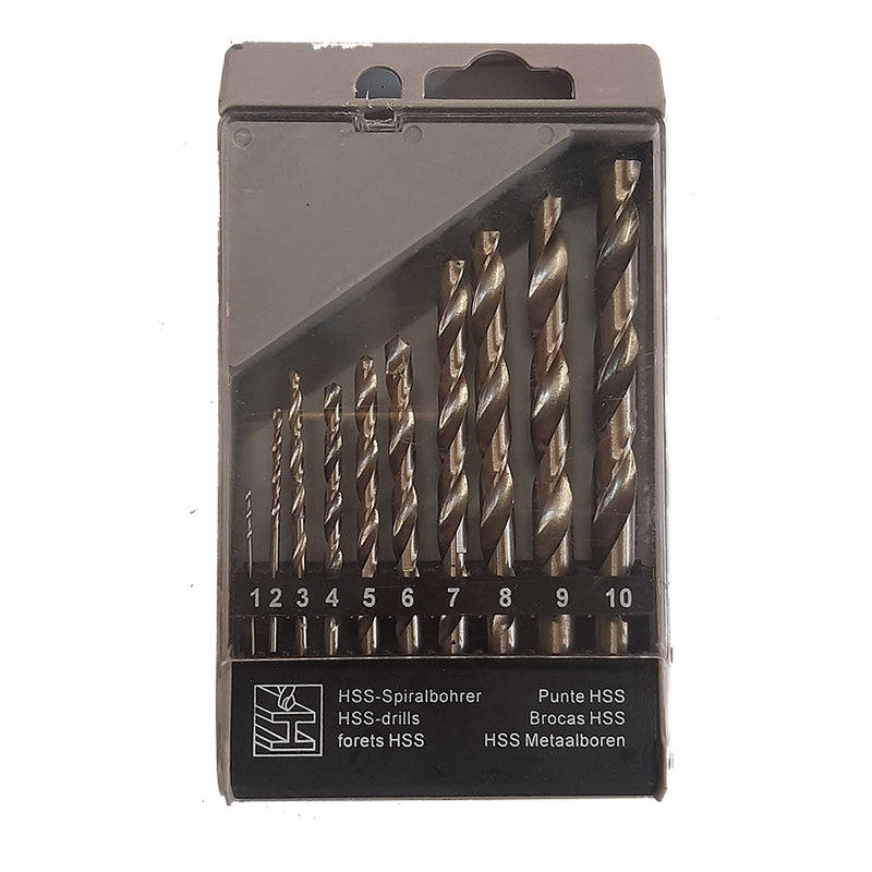 JAVELIN Drill Bit Set Hss 10 Pice Plastic Case