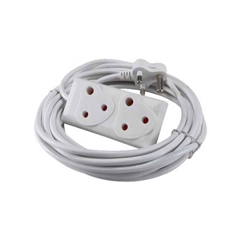 United Electrical Extension Cord White 10mtx10amp (2x3 Pin)