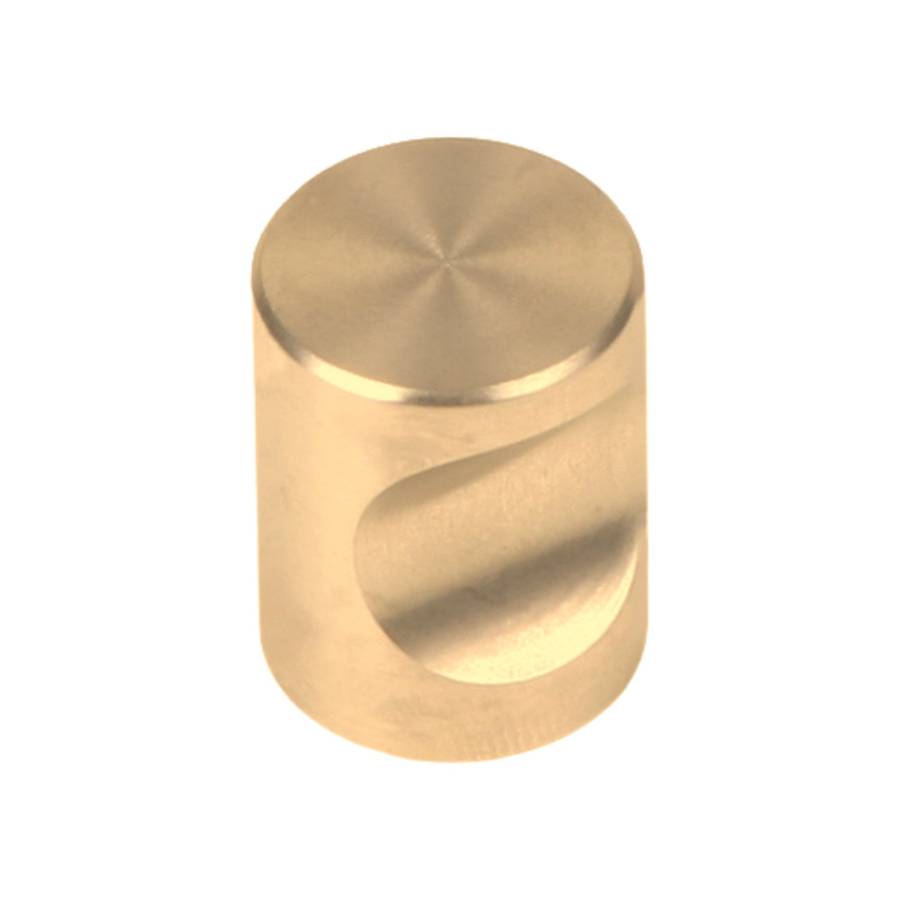 ROCO Cylindrical Drawer Knob Brushed Brass 20mm