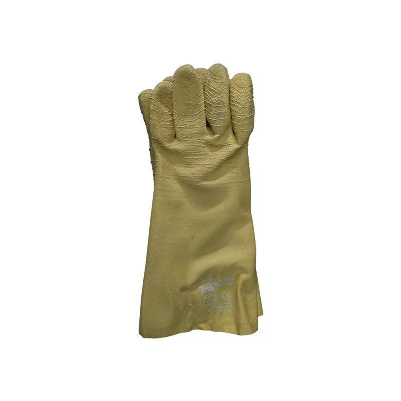 PIONEER Gloves Latex Crinkle Yellow Comarex Full Dip Gaunt Elbow 35cm