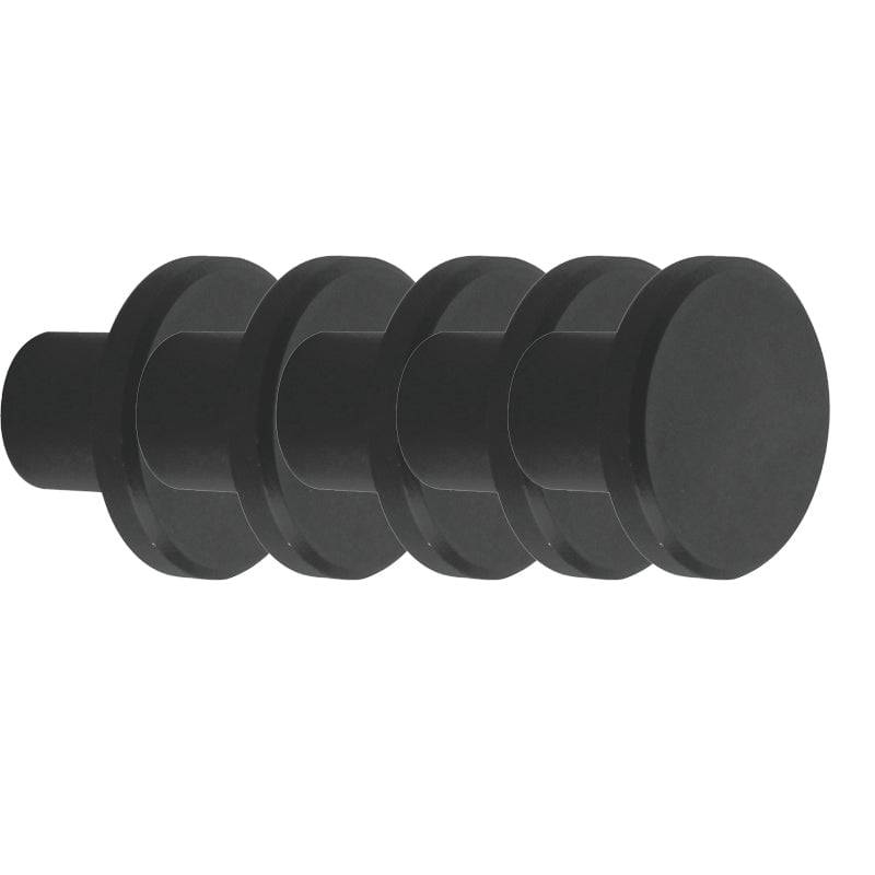 ROCO Flat Button Drawer Knob Matt Black 30mm ( 5 Pack )