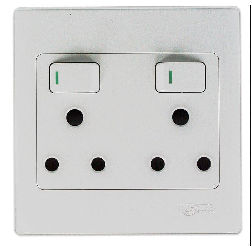 United Electrical Double Switch Socket 4x4