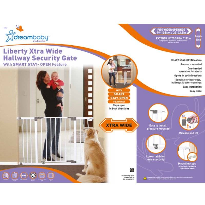 Liberty Hallway Gate - White (99cm to108cm) [Steel] - 7kg