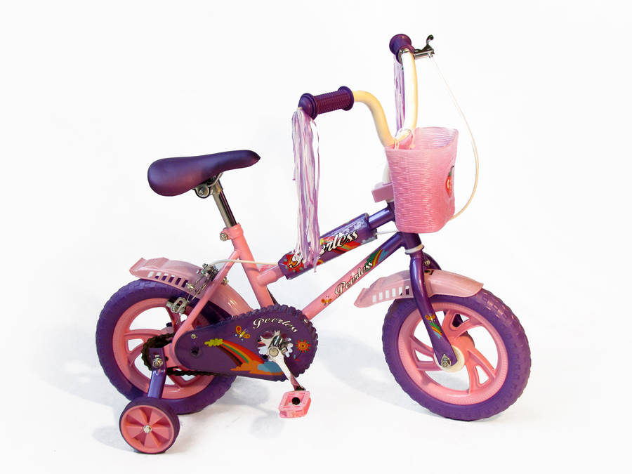 Peerless Girls 12" BMX Bike with Training Wheels - Light Pink & Purple - Pink, Purple