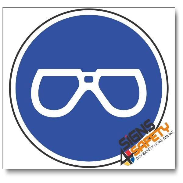 Eye Protection Mandatory Sign - 190mm * 190mm 0.9mm ABS Plastic