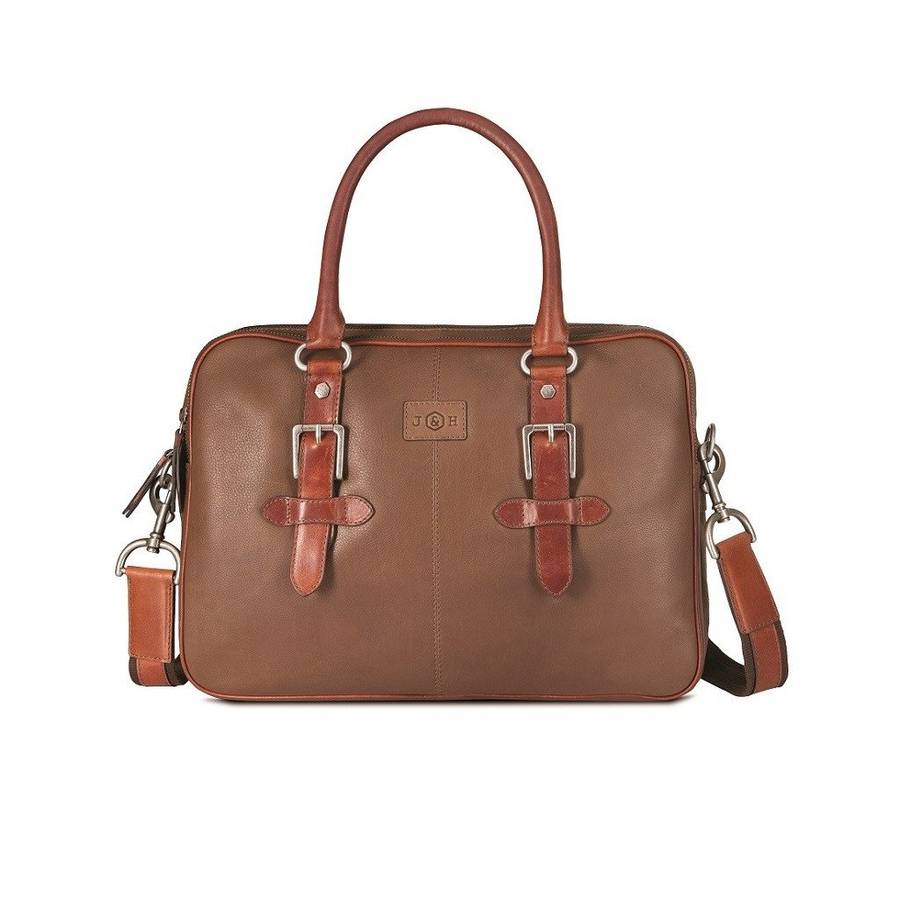 Jekyll and Hide Leather Laptop Apple Mac Travel Handbag, Mud