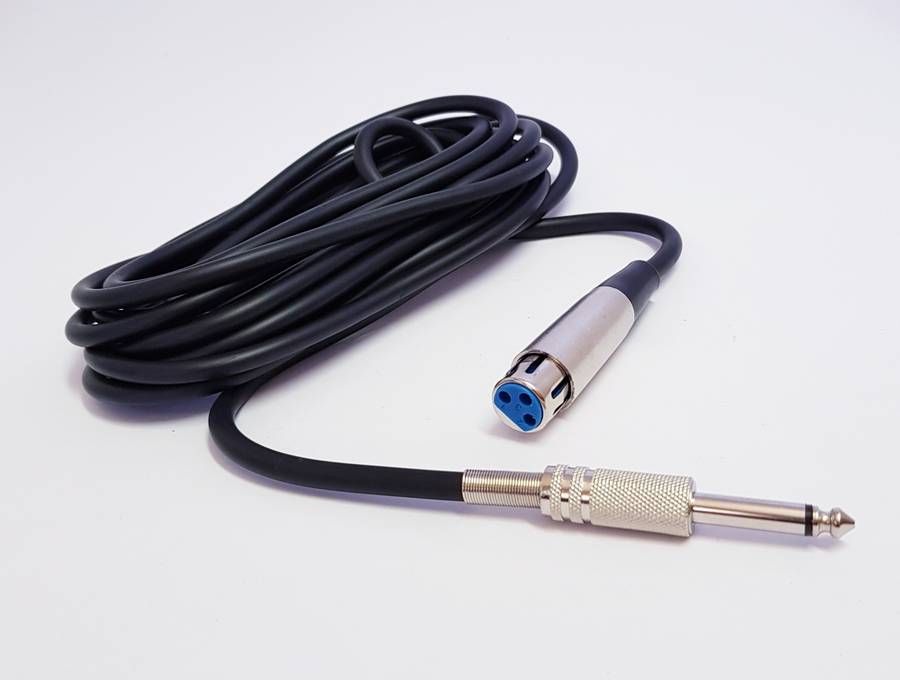 XLR Female to 6.3mm Mono Thick Cable (Metal Connectors) - 5m