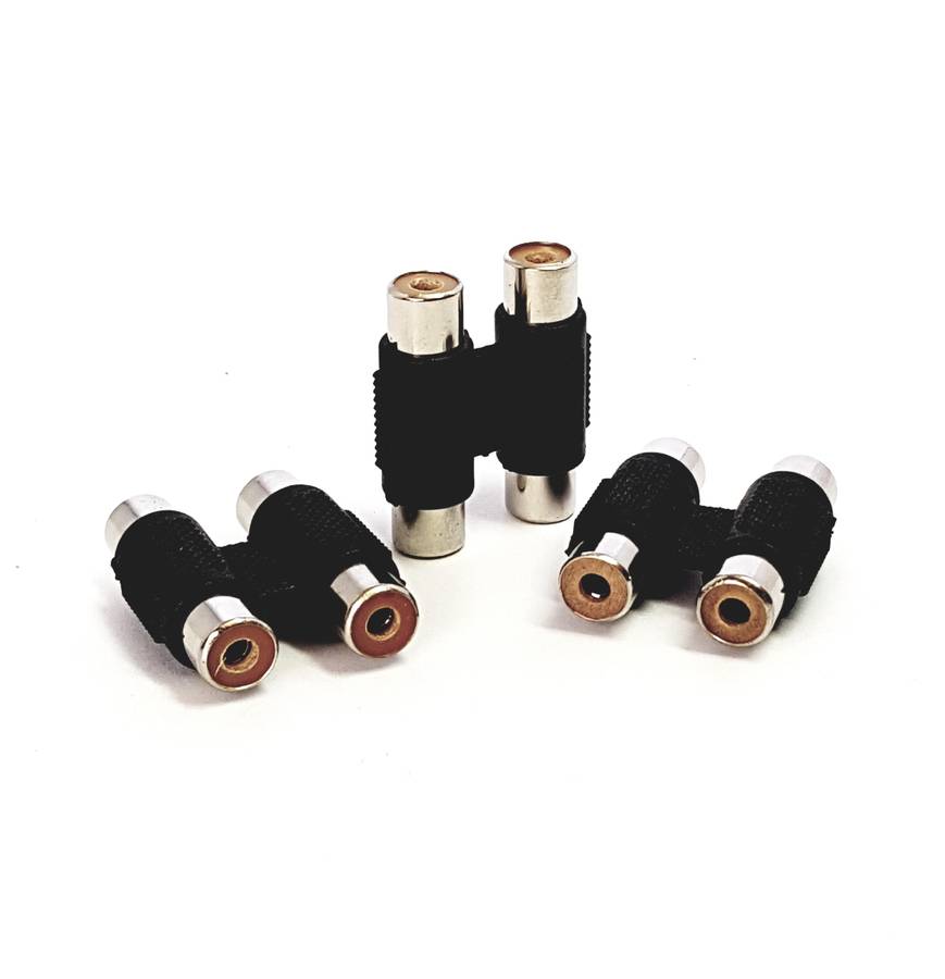 Adaptor coupler 2 x RCA to 2 x RCA female socket
