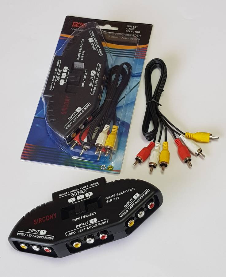 Game Selector 3-Port RCA AV Selector (DVD Switch)