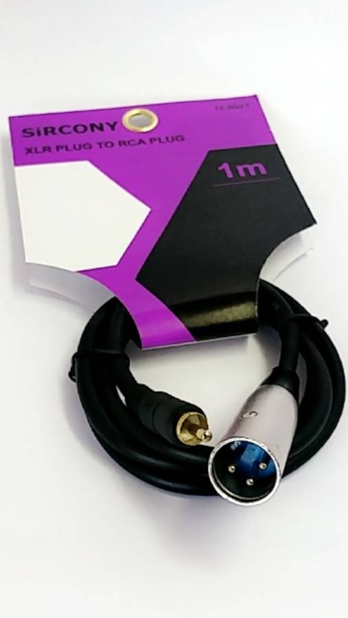 XLR Male to RCA Male Audio Cable (1m)